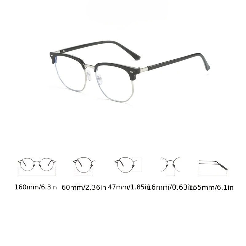 Photochromic Glasses Suitable for Men and Women Ultra Light Anti Blue Light Half Frame Flat Light Glasses