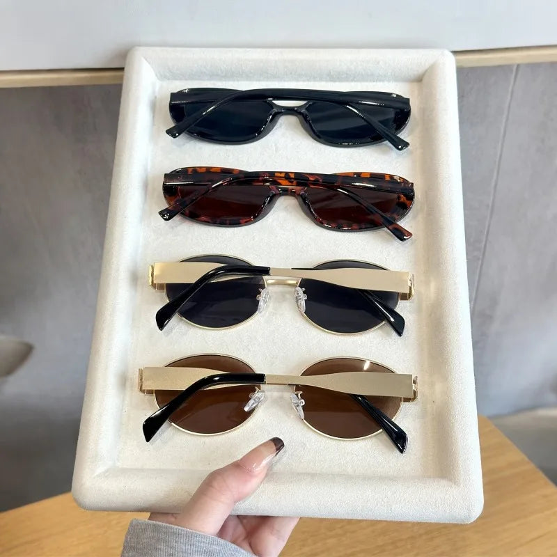 4pcs Universal Men's and Women's Geometric Retro Y2K Fashion Sunglasses