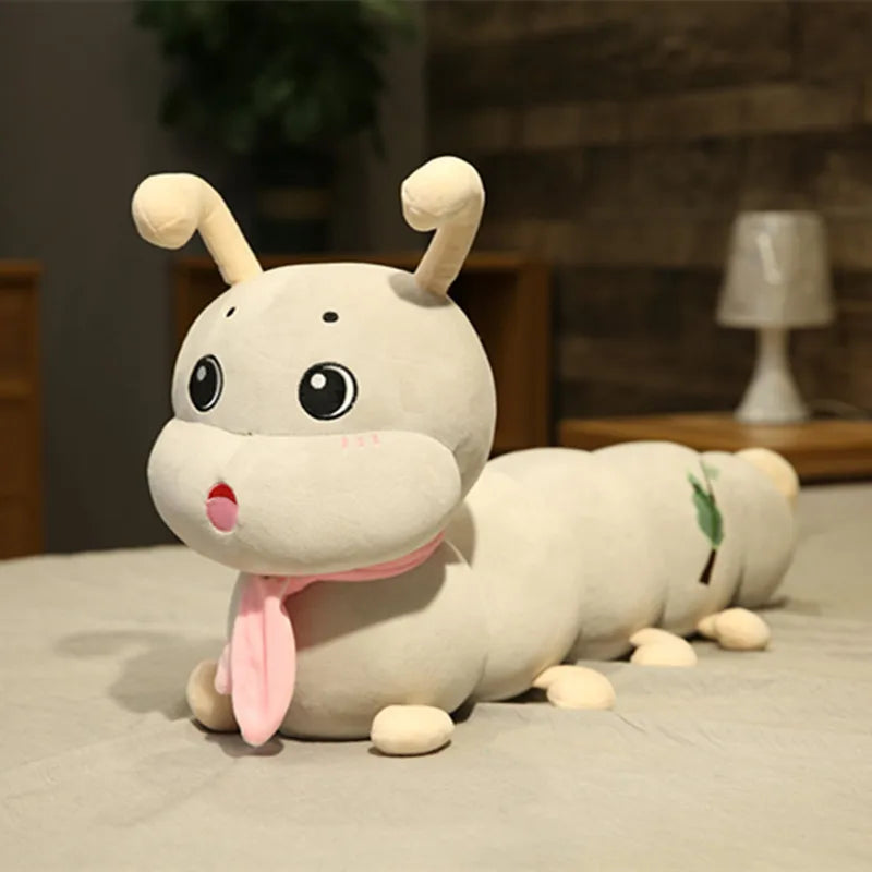 80cm Colorful Caterpillar Plush Toy Silkworm Baby For Soft Hold Pillow Doll Boys Girls High Quality Peluche Cushion New Gifts