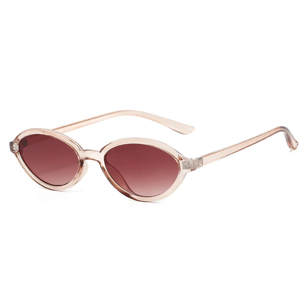 JNPCXI New Fashion Oval Sunglasses Women Retro Punk Gradient Amber Tea Shades UV400