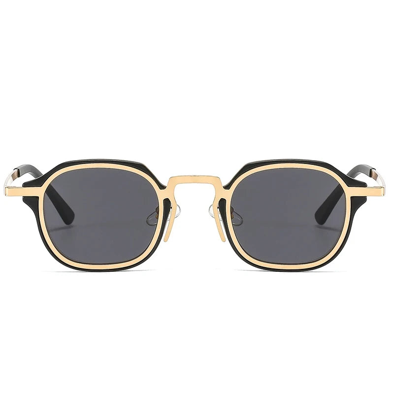 JNPCXI Ins Popular Fashion Small Round Men Punk Sunglasses Retro Women Trending Black Sun Glasses Gradient Shades