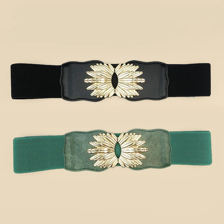 High Elastic Women's Belt Bohemian Elastic Pu Belt Women's Elastic Tight Waist Belt Jeans Dress Elastic Wide Belt