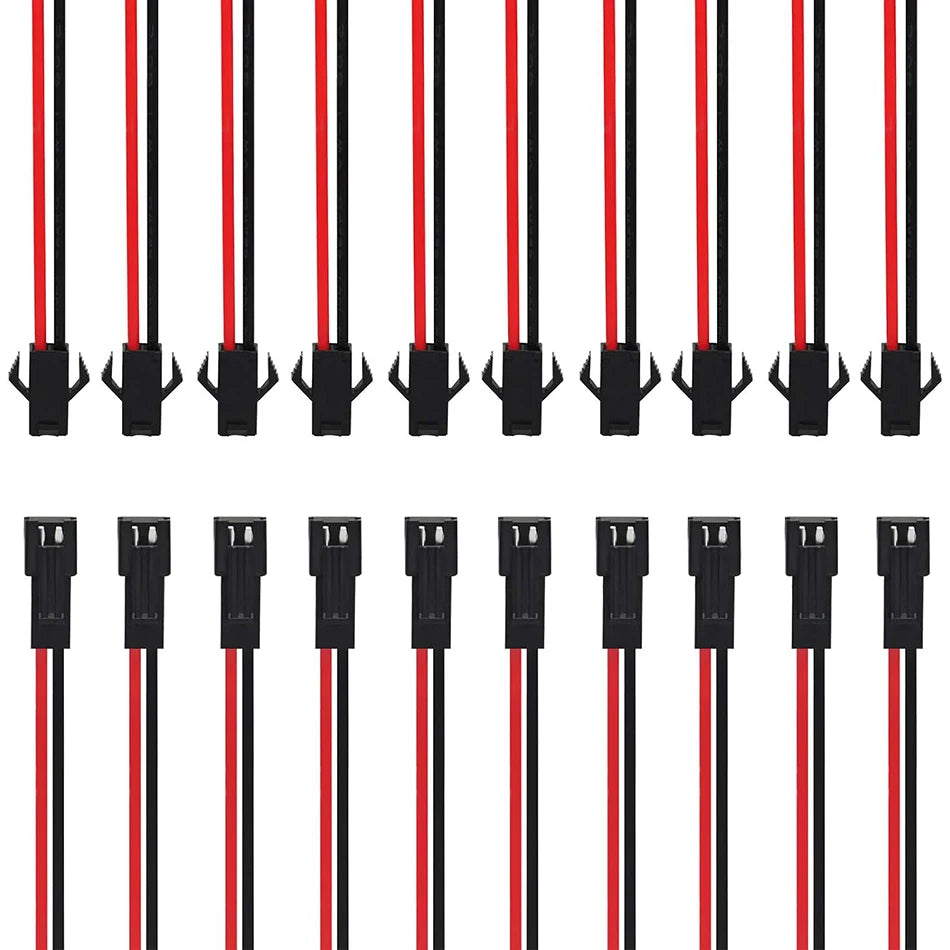 10 Pairs 2/3/4/5pin SM JST 10cm Cable Female/Male Connectors for Led Strip RGB 5050 3528 WS2801 APA02 WS2815 WS2813