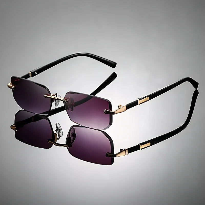 1pcs Small Square Edged Frameless Square Men's and Women's Fashionable Glasses Suitable for Birthday Gifts and Photography Props