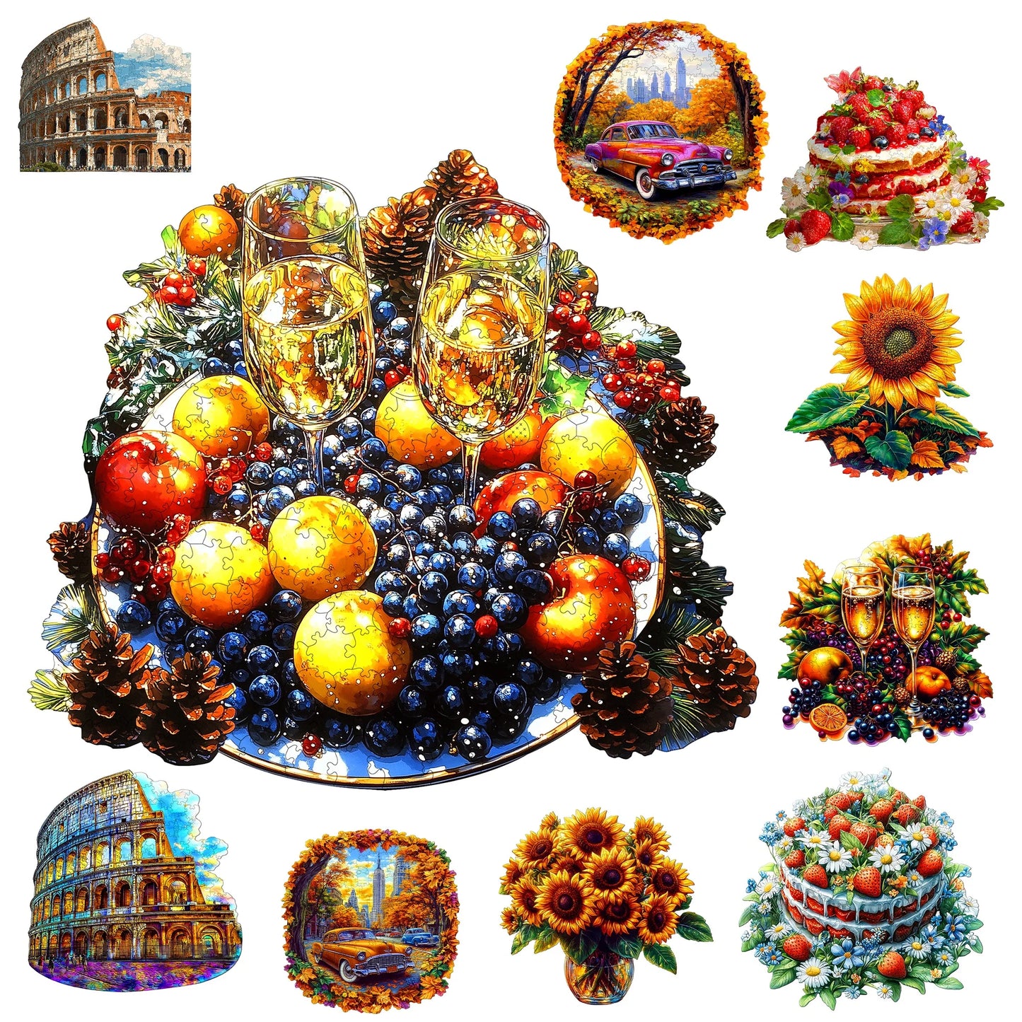Funny Wooden Jigsaw Puzzle Cozy Style Home Decor Christmas and Halloween Gift Toy For Teen And Kid