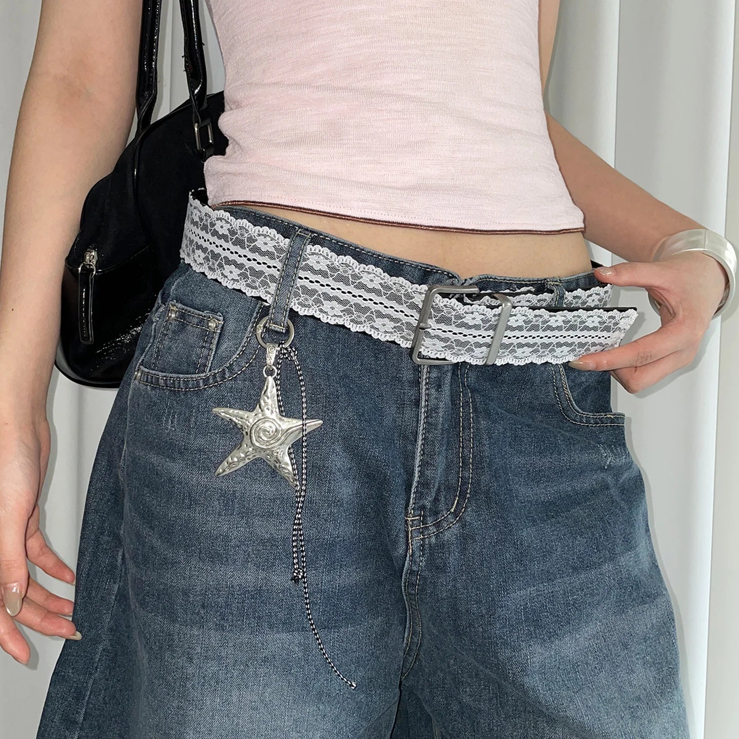 Fashionable Lace Belt With A Unique Design For Women Suitable For Skirts And Jeans A Great Accessory For A High-End Look