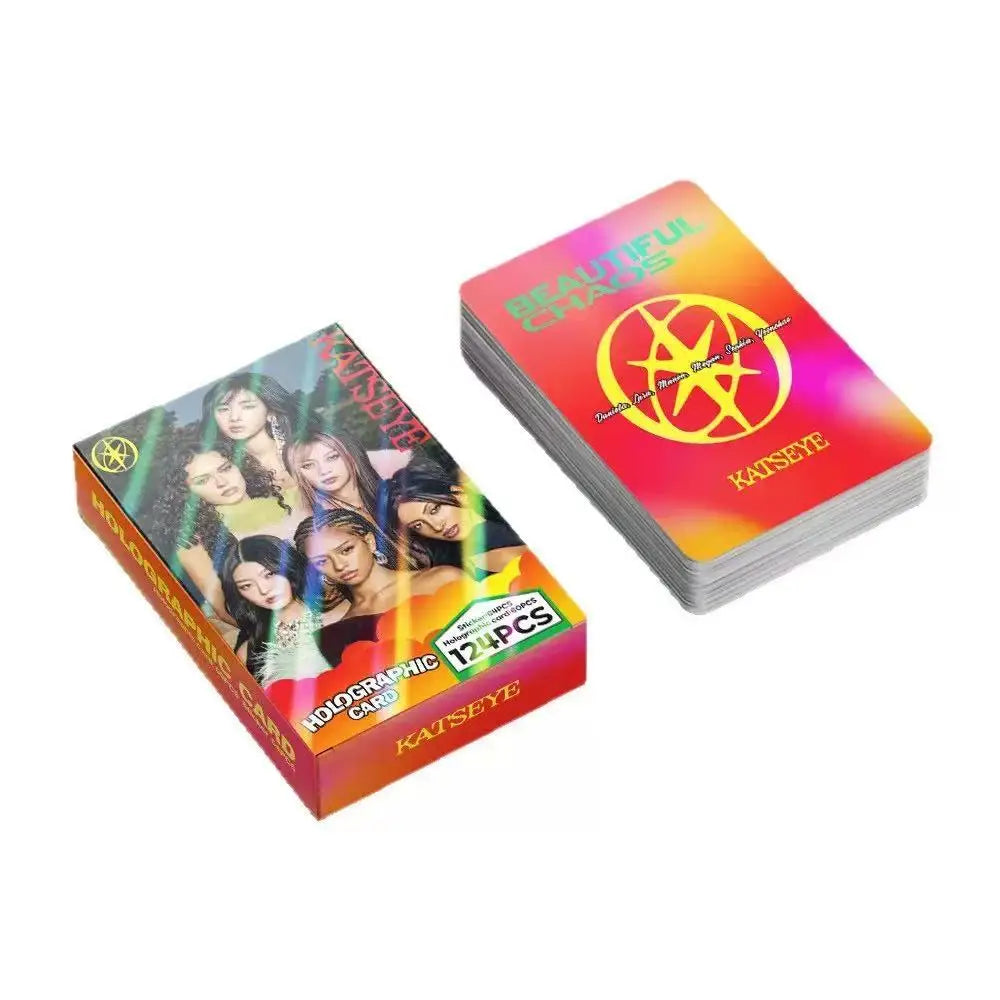 142Pcs Idol KATSEYE Album Gabriela Lomo Cards LARA DANIELA HD Printd Photocards Stickers MANON MEGAN YOONCHAE Fans Gift