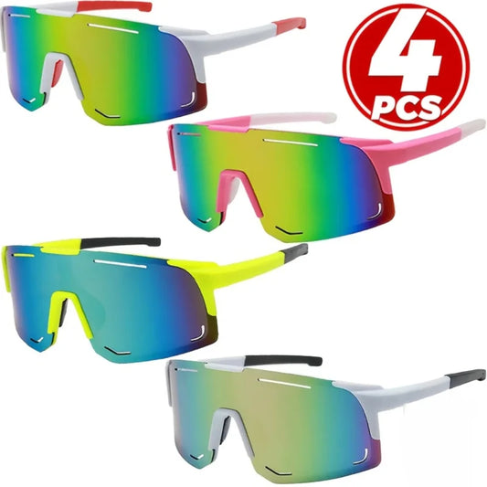 4 Pairs of Retro Sports Fashion Glasses for Men and Women Stylish Gradient Lenses Lightweight and Durable Design