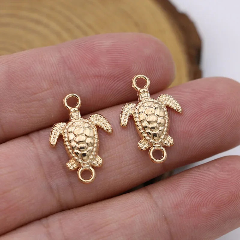 10Pcs Silver Plated Turtle Tortoise Charm Connectors for Jewelry Making Bracelet Findings Accessories DIY Craft