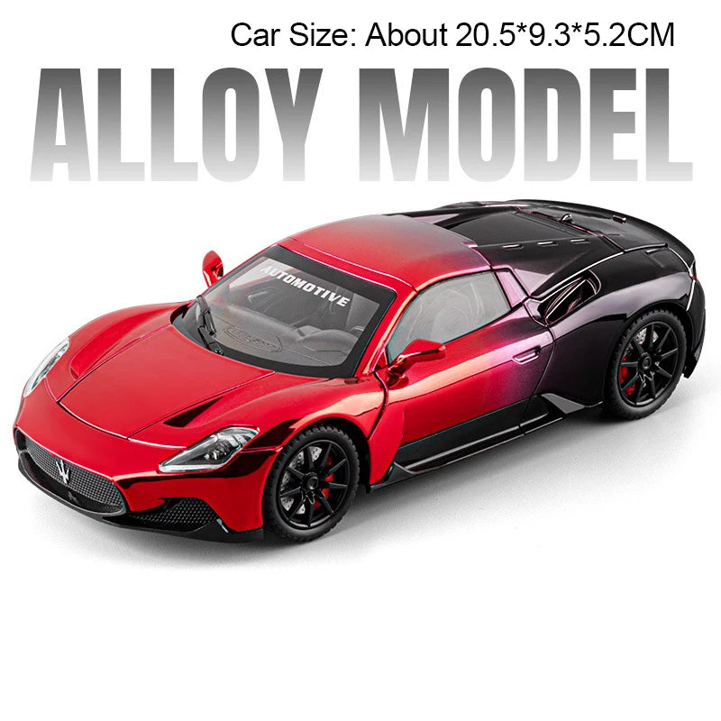 1:24 MC20 PAGANI Huayra Alloy Supercar Model Diecast Toys Four Wheel Suspension Sound Light Pull Back Vehice Children's Day Gift