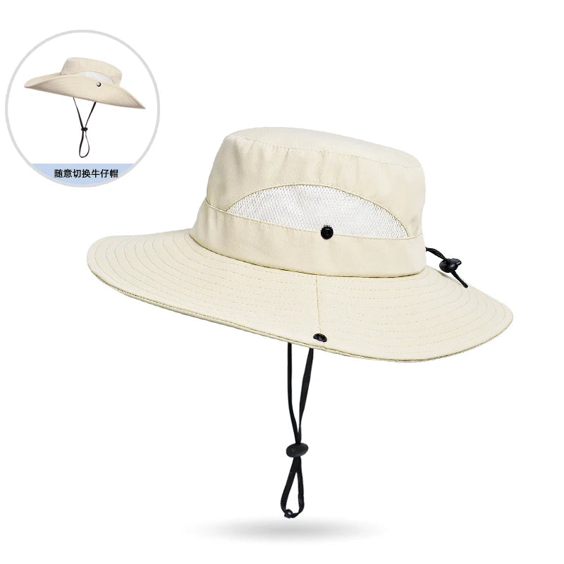 Xinbaoguan 100% Polyester New Spring/Summer Big Eaves Sun Protection and Sunshade Fishing Hat Breathable and Versatile Sun Hat
