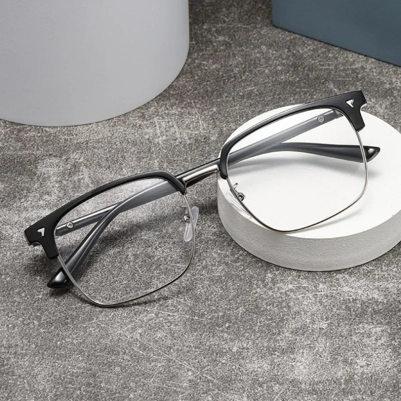 Anti Radiation/Blue Light Eyeglasses Replaceable Lens Computer Glasses/High Qulity/Half Metal Glass Men Women Eyewear