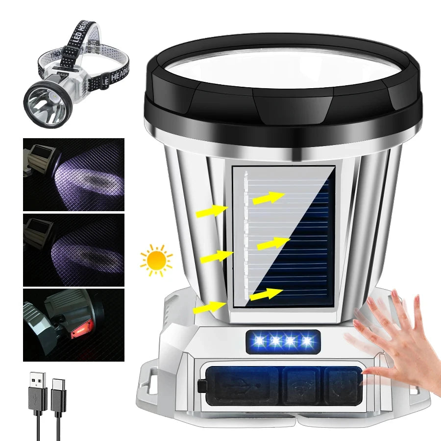 Super Bright LED Rechargeable Headlamp, High-Power Outdoor Fishing Flashlight