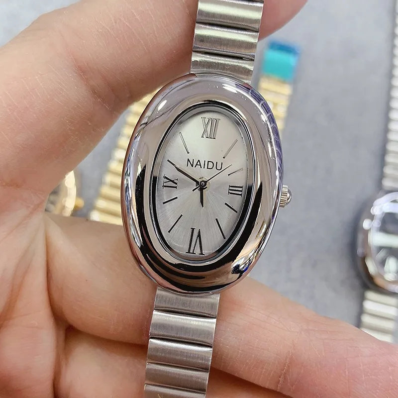 Luxury Brand Gold Oval Women Quartz Watch Fashion Casual Steel Band Wristwatch Ladies Watches Montre Femme Gifts Dropshipping