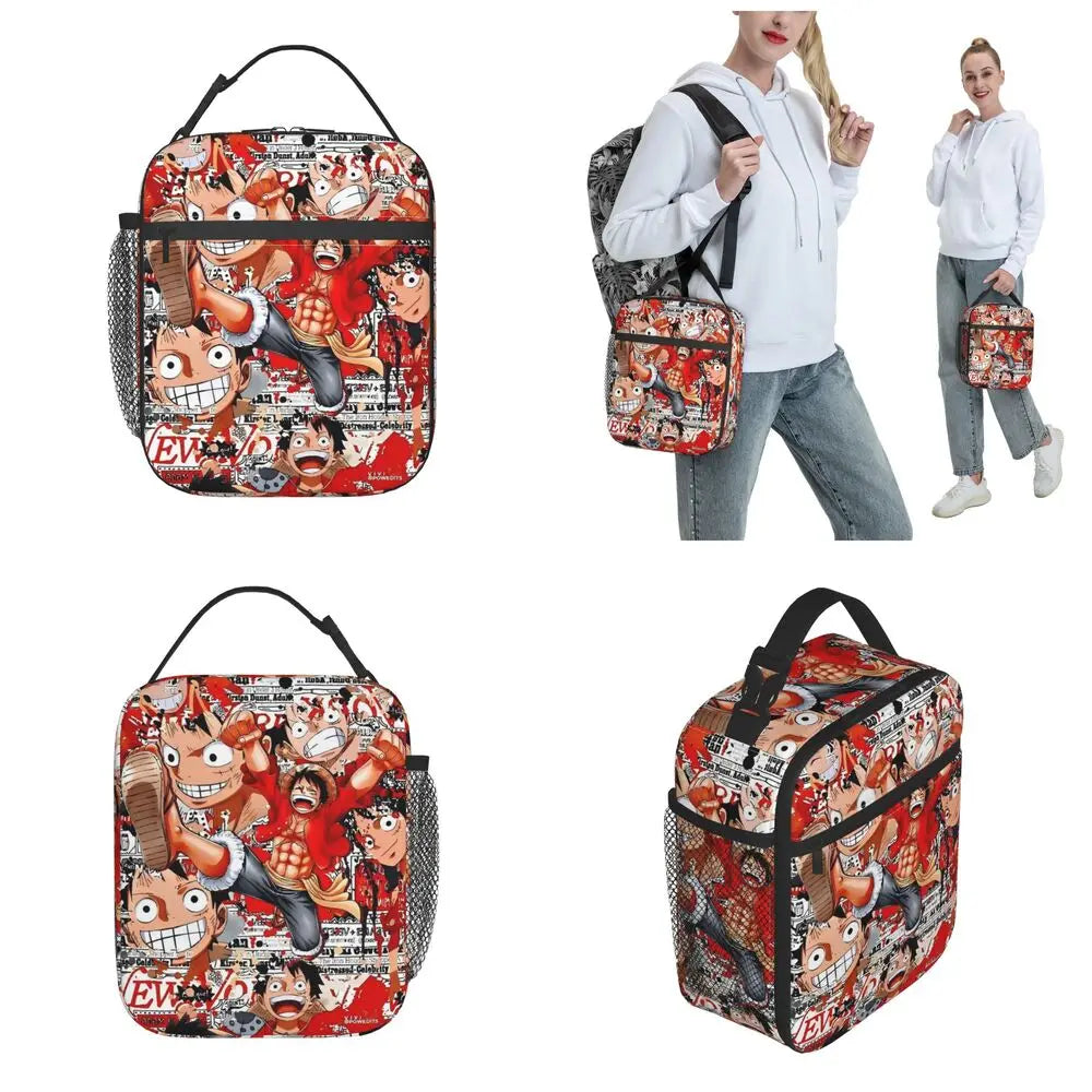 One Piece Monkey D Luffy Anime Insulated Lunch Thermal Bag Work School Bag M5