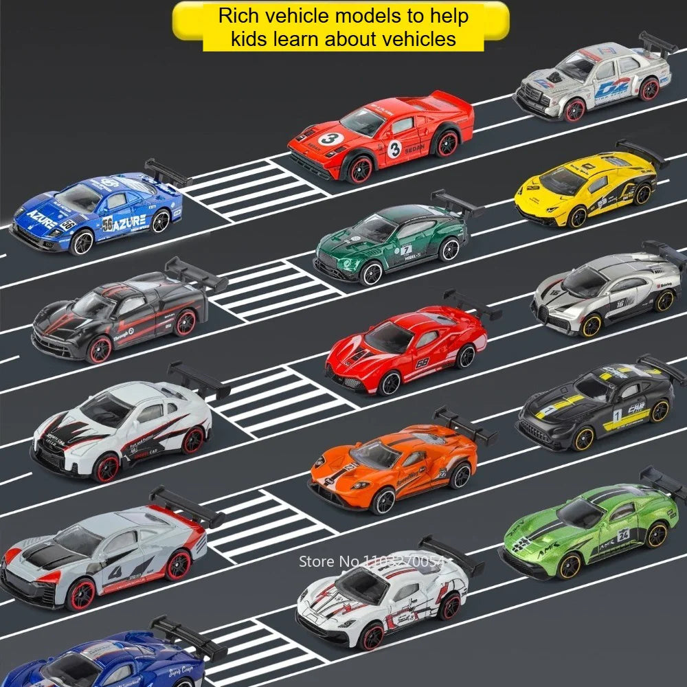 1:64 Scale Alloy Miniature Cars Models Series Diecast Toys Slide Forward Metal Material Rubber Tires Vehices Collecting Hobbies