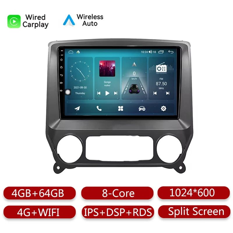 Carplay Android Radio For Chevrolet Silverado 3 GMTK2 2014-2018 Car Stereo Radio Car Multimedia Video Player GPS/Car Pla