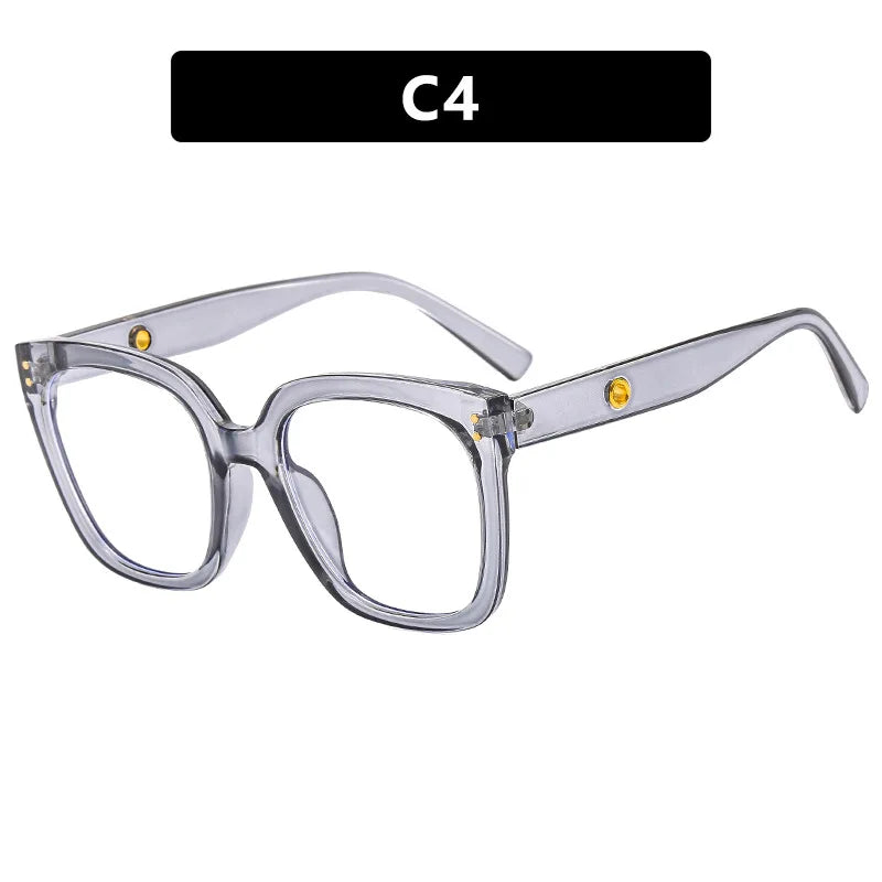 JNPCXI New Square Glasses Frame for Women Anti-Blue Ray Fashion Lady's Myopia Glasses Prescription Computer Glasses