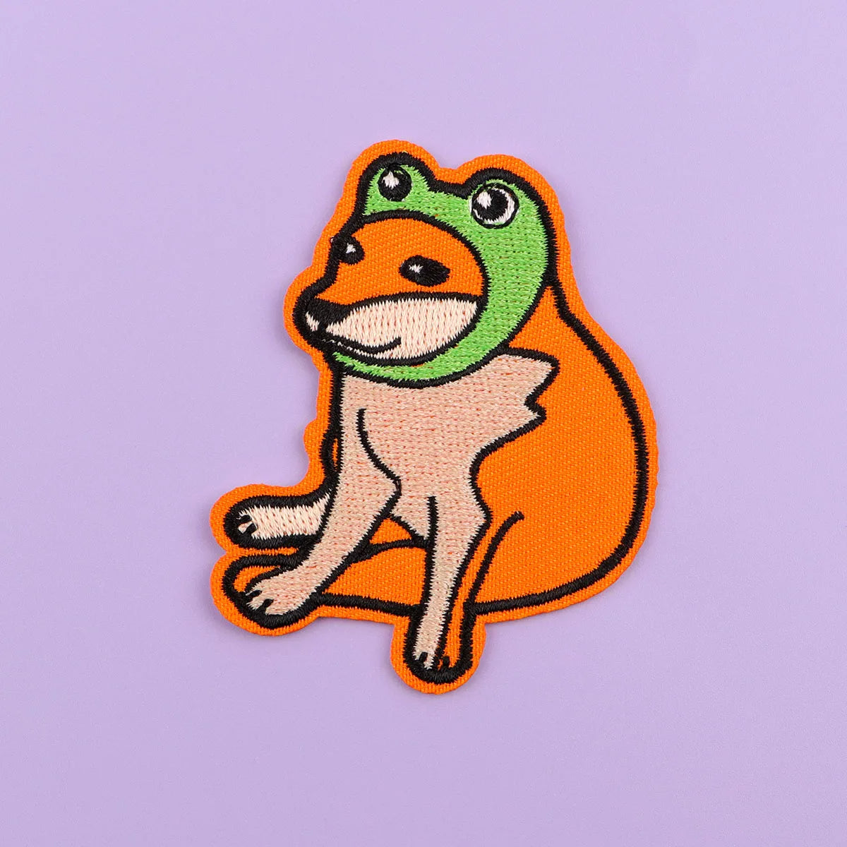Funny Dog Embroidery Patch Cute Frog Eye Iron On Patches For Clothing Thermoadhesive Patches On Clothes DIY Sew Badges