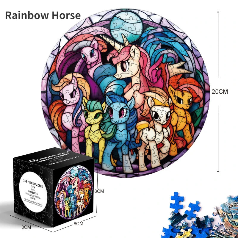 20*20cm 168 Pieces of Thickened Blue Cardboard New Mini Round Puzzle Ornament Adult Children's Toy Educational Toys