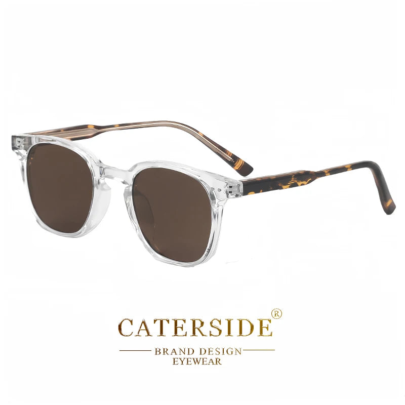 CATERSIDE Round Retro Sunglasses Men's Punk Fashion Brand Design Sun Glasses Women Travel Outdoor UV400 Shades Propionic Temple