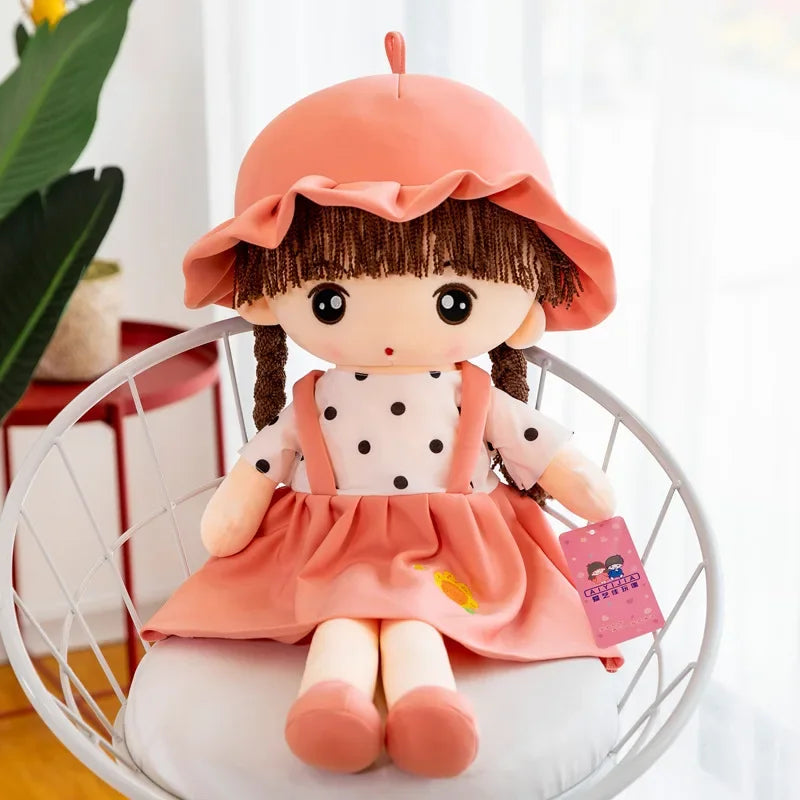 Cute Plush Girls Doll with Clothes Kid Girls Toys Stuffed Soft Cartoon Plush Toys Gift for Children Birthday Christmas present