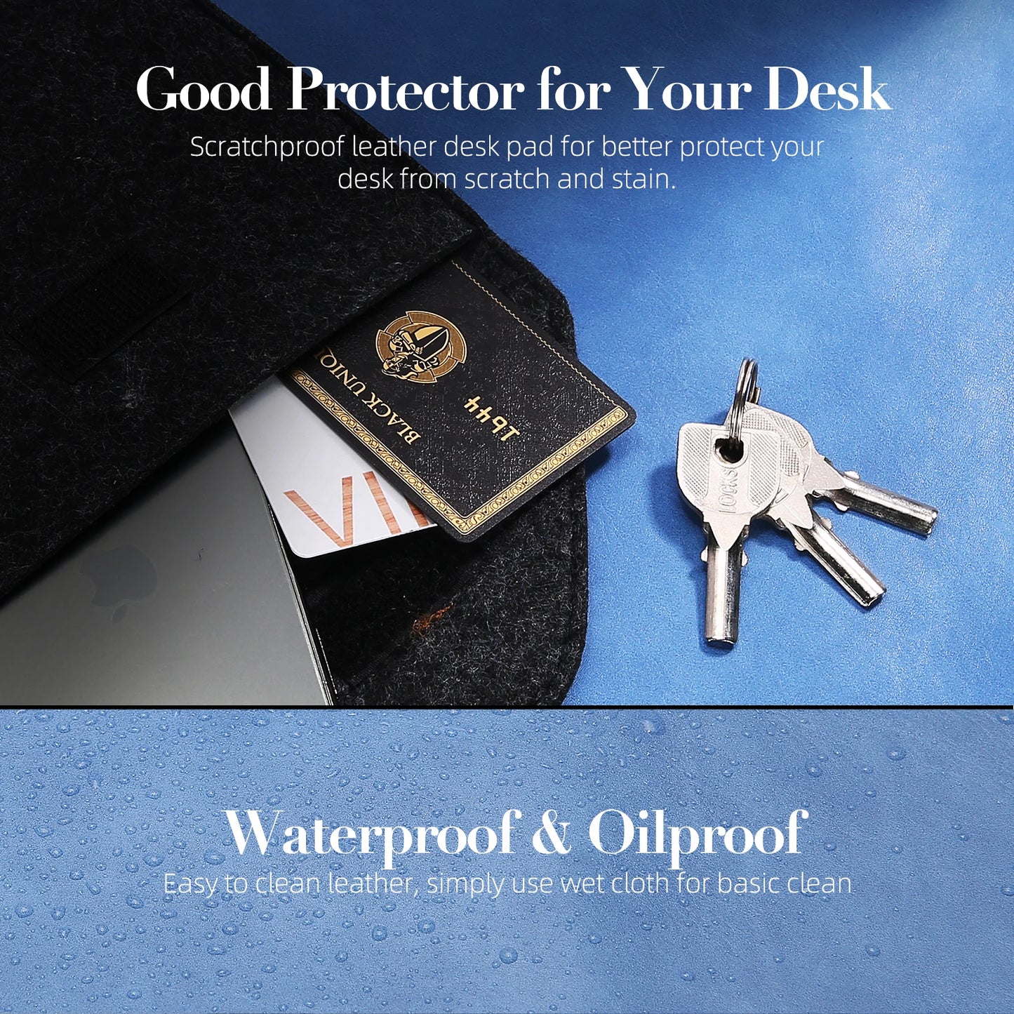 Office Leather Desk Mat, Mouse and Keyboard Pad, Computer and Laptop Mat, Desktop Protector and Cover, Writing Pad and Blotter
