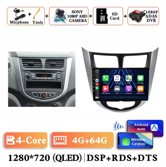 9 '' for Hyundai Solaris Accent i25 2010 - 2016 Car Multimedia Radio Video Player Android 16 GPS Navi HD Touch Screen BT WiFi