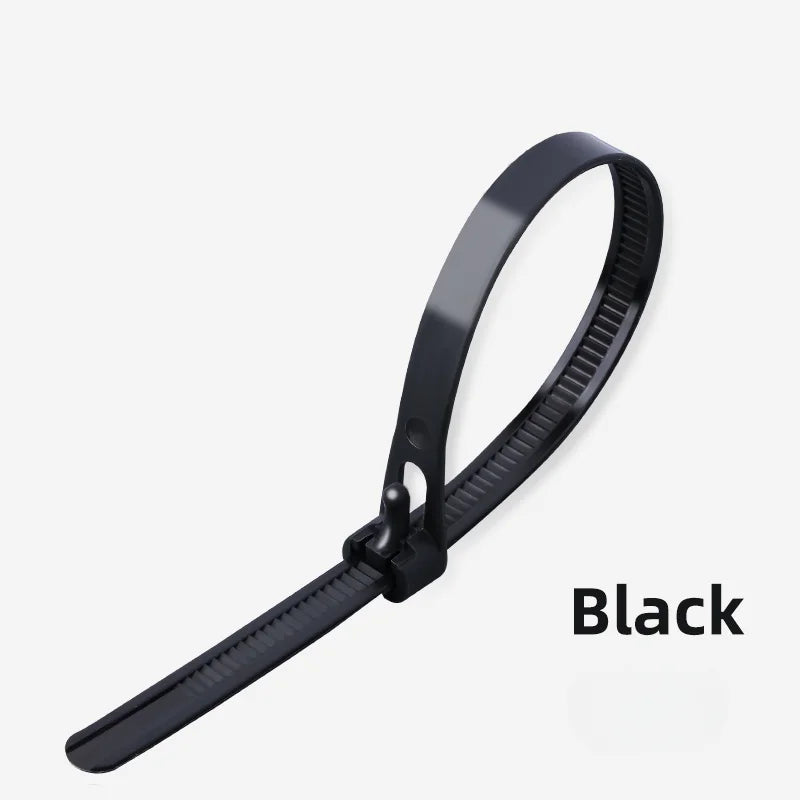 100pcs Plastic Reusable Cable Zip Ties 4/5*200 Releasable Nylon May Loose Slipknot 7.9 Inch Recycle Detachable Bundle