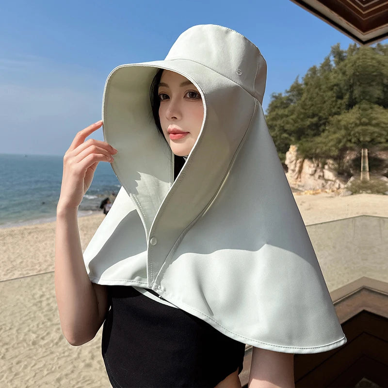 8517New shawl neck protective sunshade hat children summer outdoor riding face sunscreen fisherman hat