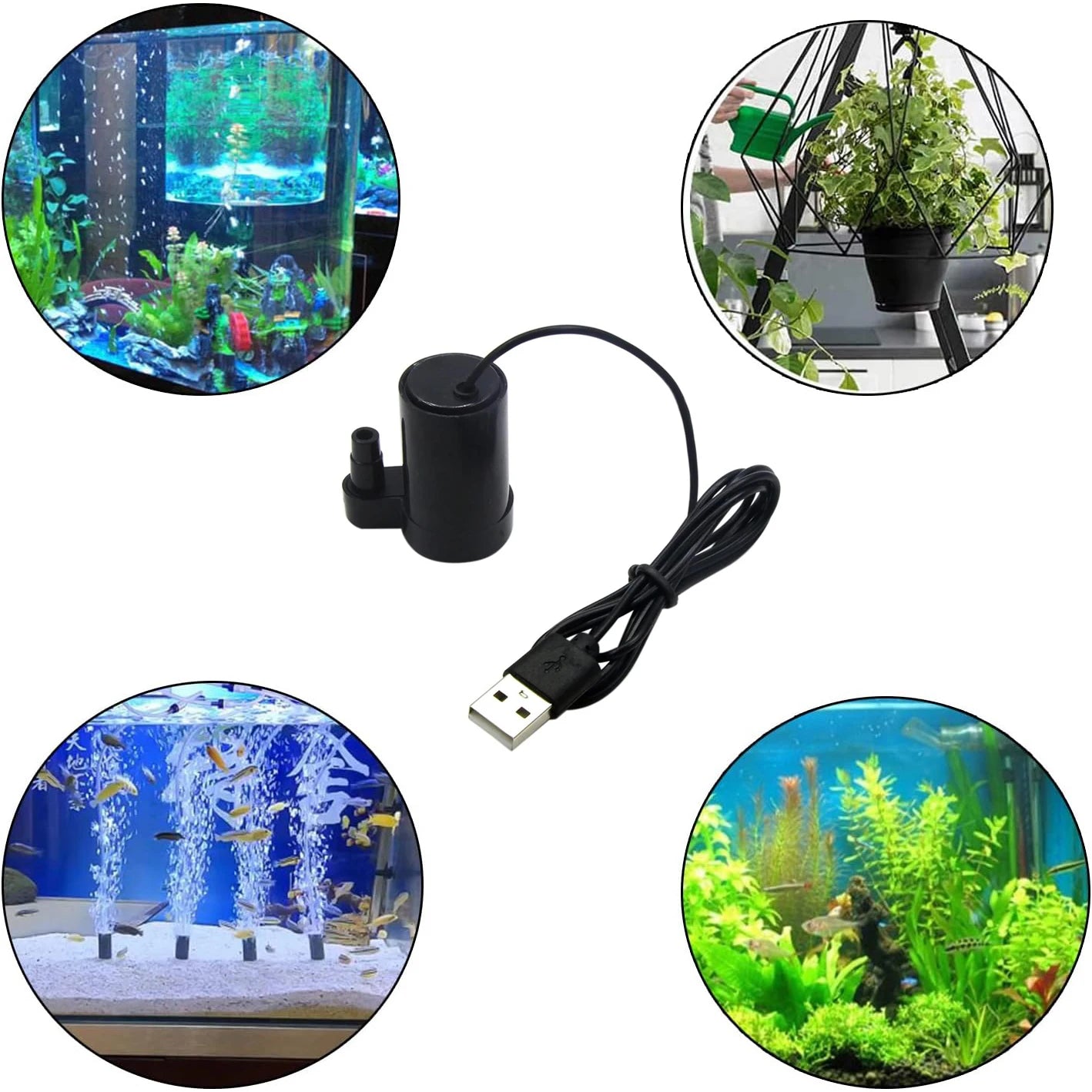 1/2pc DC 3-5V USB Micro Submersible Mini Low Noise Brushless Water Pump for Aquariums Fish Tank Pond Fountain Hydroponics Garden