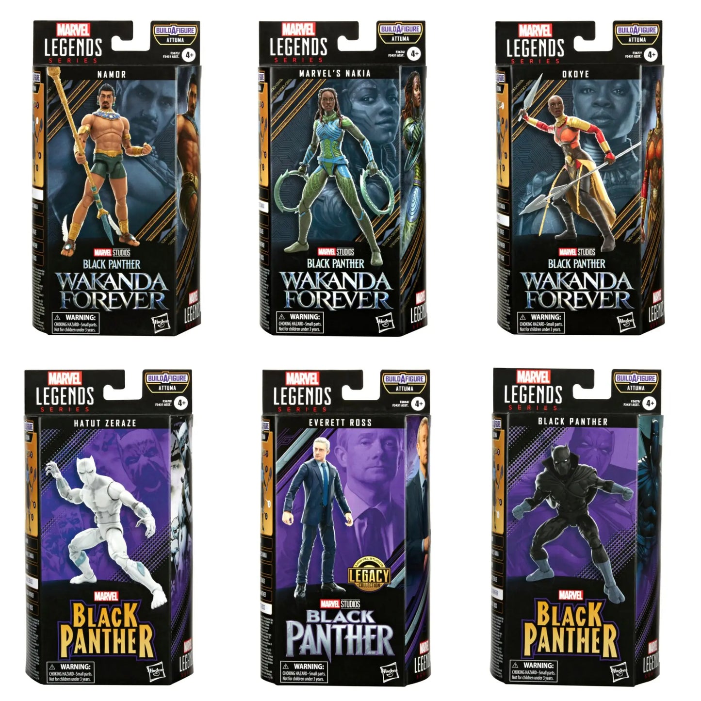 Marvel Legends Black Panther Hatut Zeraze Nakia Okoye Ross Namor Attuma BAF Wave 6" Loose Action Figure