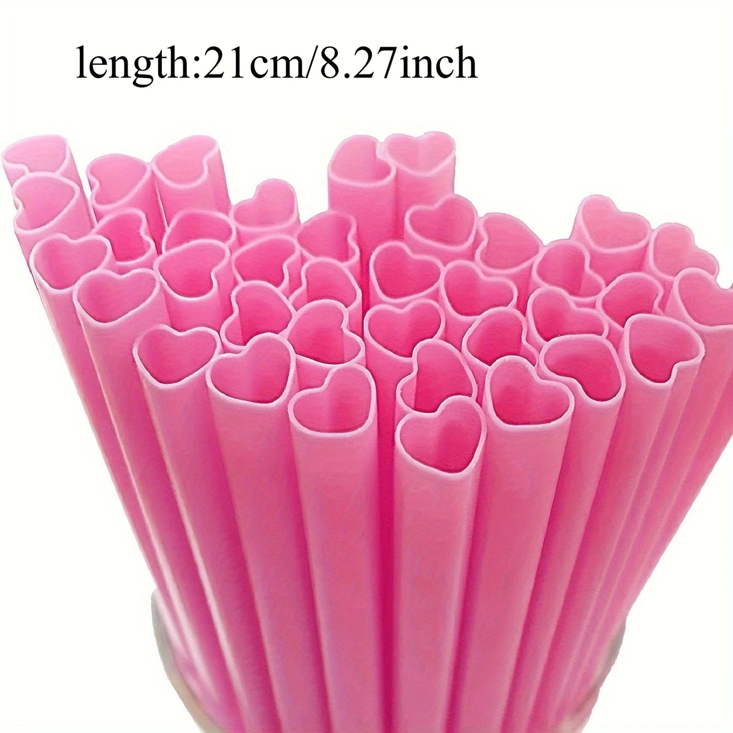 10/20/50pcs Heart Shaped Straws, Disposable Plastic Drinking Straws for Valentine's Day, Weddings, Birthdays, Bridal Showers