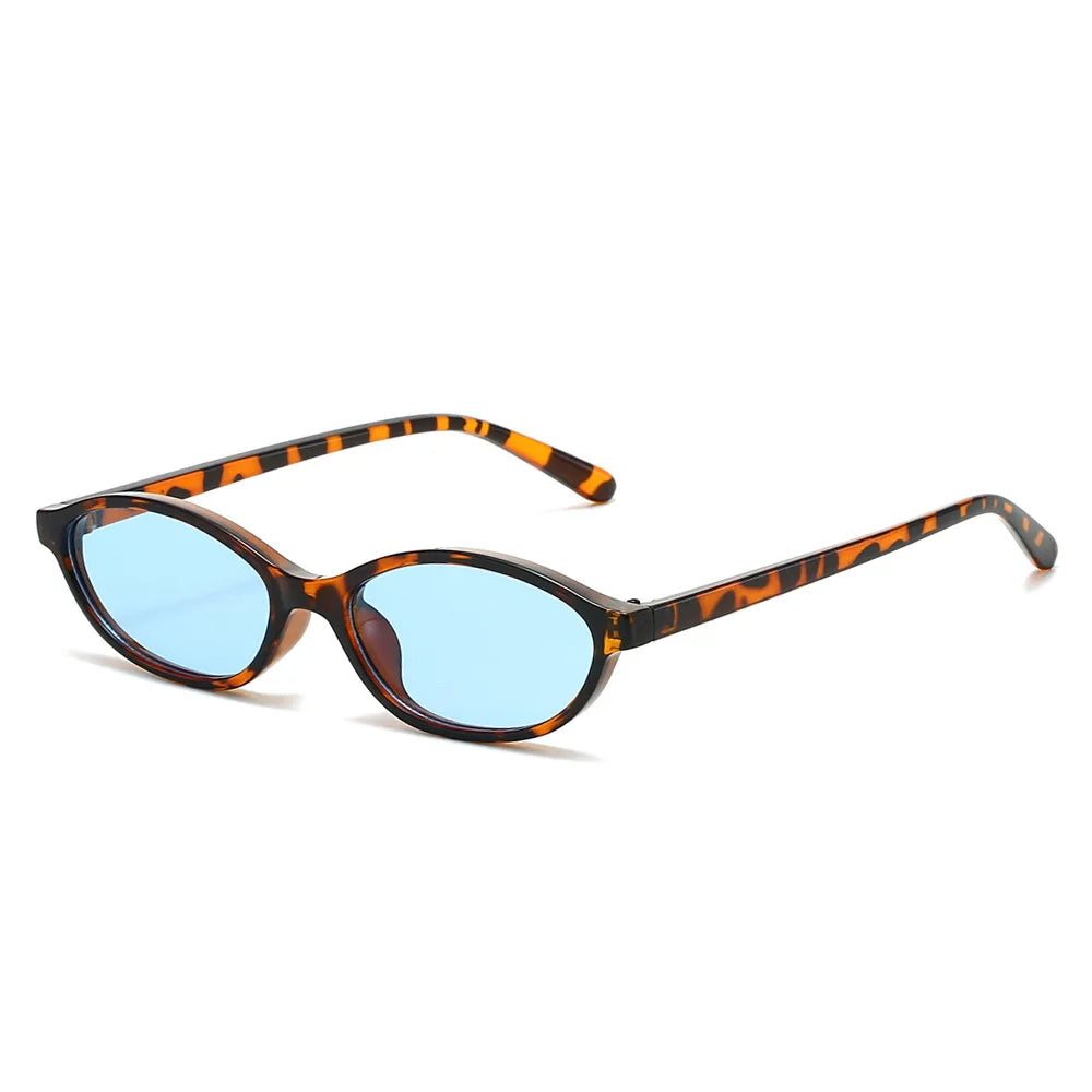 JNPCXI Retro Small Oval Sunglasses Women Fashion Retro Green Gradient Shades UV400 Men Trending Round Rivets Sun Glasses