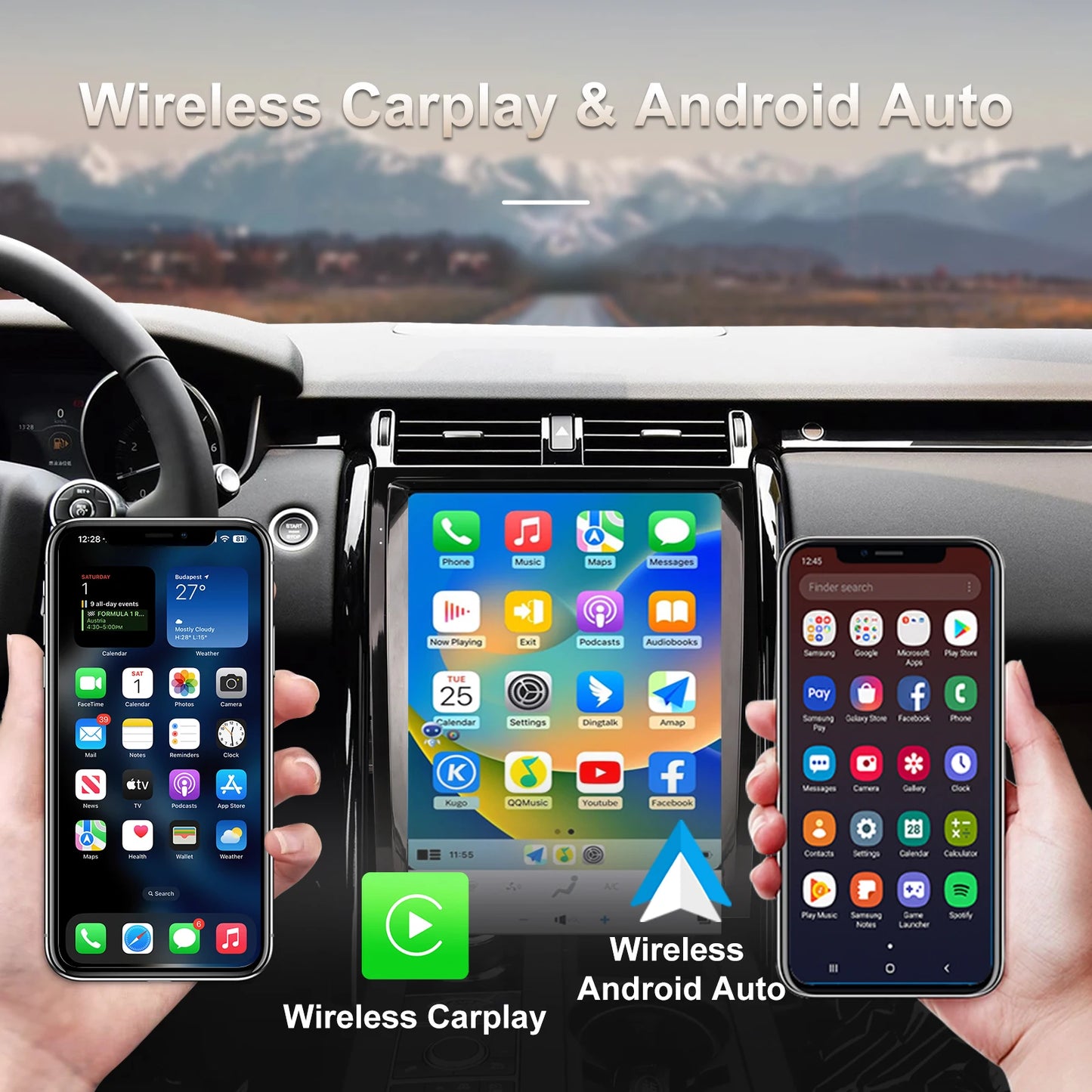 Carplay Android Car Radio For Land Rover Discovery 5 2017-2021 Stereo Upgrade Touch Screen Android Auto GPS