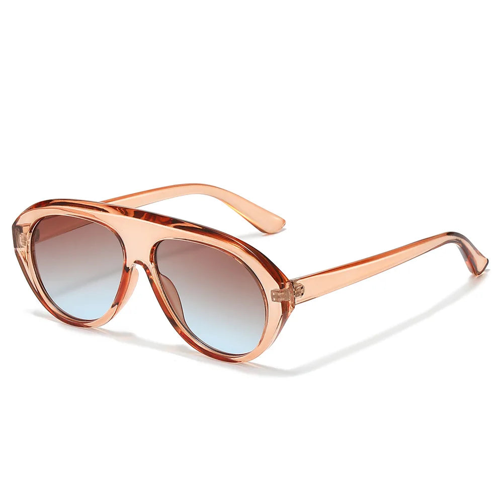 JNPCXI New Pilot Sunglasses Women Shades UV400 Fashion Gradient Men Punk Orange Gray Stripes Sun Glasses