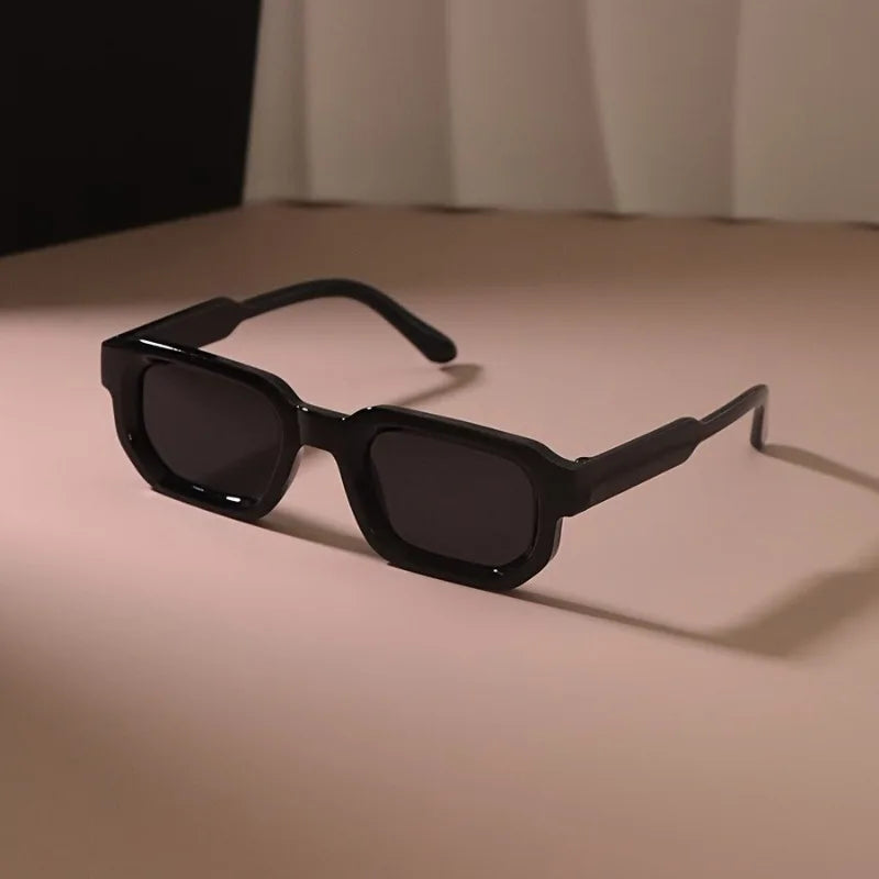 Retro Rounded Rectangular Glasses Compact and Lightweight Black Frame with Orange Decoration Neutral Retro Glasses