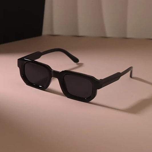 Retro Rounded Rectangular Glasses Compact and Lightweight Black Frame with Orange Decoration Neutral Retro Glasses