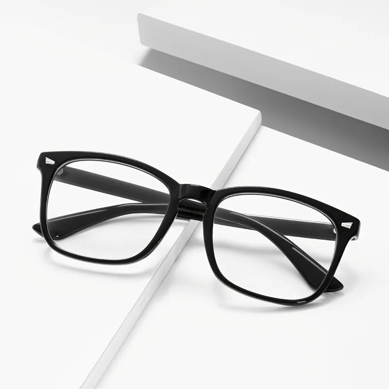 2 Pairs of Women's Square Decorated Black Transparent Blackout Glasses AccessoriesSuitable for Daily Wearing