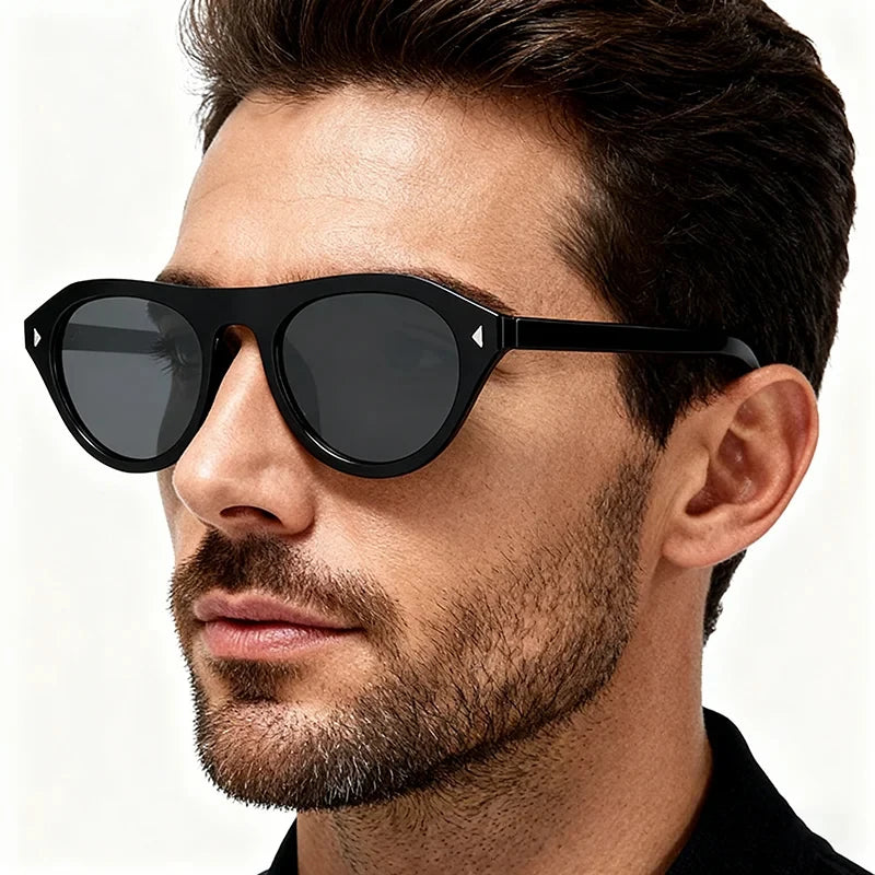 JNPCXI Fashion Cat Eye Sunglasses for Men Women Vintage Punk SunGlasses Men's Unisex Eyewear Steampunk Rivet UV400