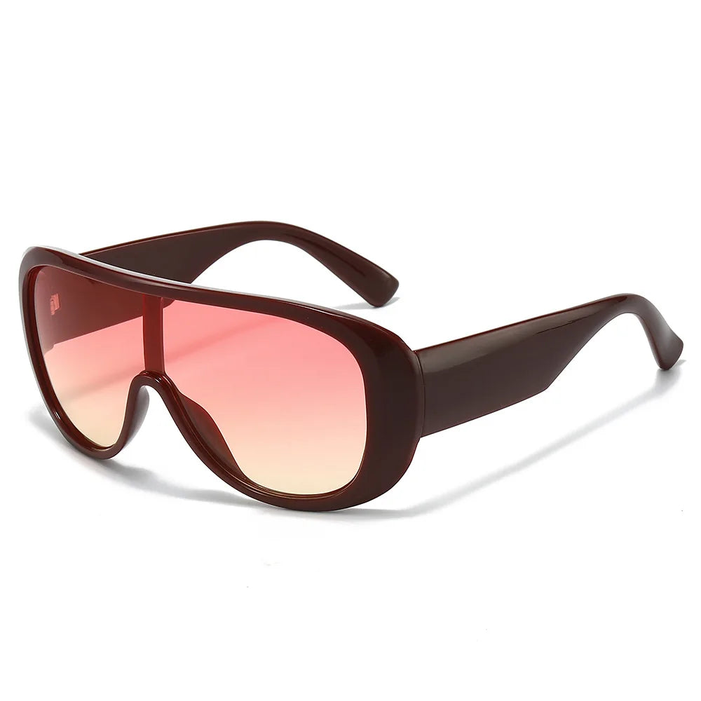 JNPCXI New Oversized Pilot One Piece Sunglasses Women Fashion Gradient Shades UV400 Men Trending Punk Outdoor Sun Glasses