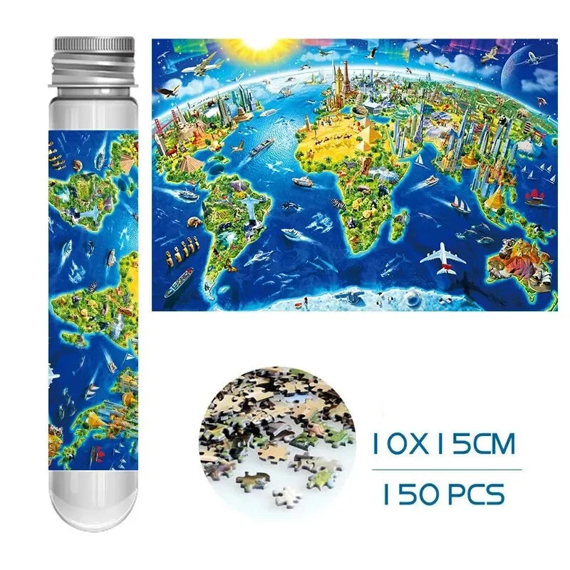 MaxRenard Jigsaw Puzzle Mini Pieces 150pcs Test Tube Family Game Portable Perfect for Home Decor and Relaxation Gift