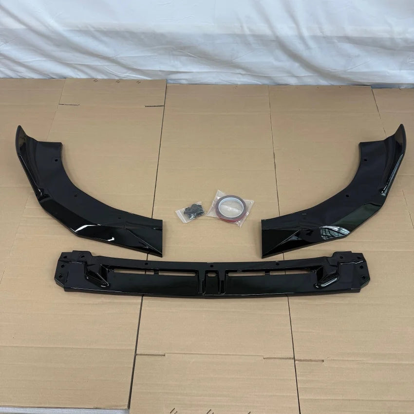Car Front Bumper Diffuser Lip Chin Spoiler For BMW 2 Series G42 Coupe M Sport 2022-2025 Body Kit Splitter Tuning Gloss Black