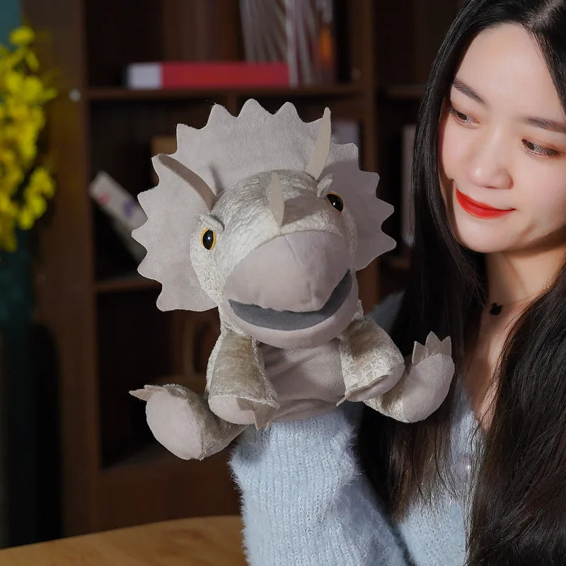 Cute Dinosaur Children's Finger Dolls Can Move And Open Their Mouths Hand Puppets Telling Learning Funny Accompany Toy Gift