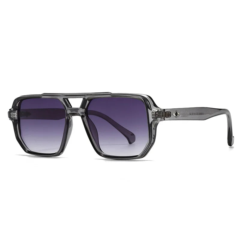 JNPCXI Ins Popular Fashion Square Sunglasses Men Gradient Shades UV400 Vintage Rivets Women Trending Blue Green Sun Glasses