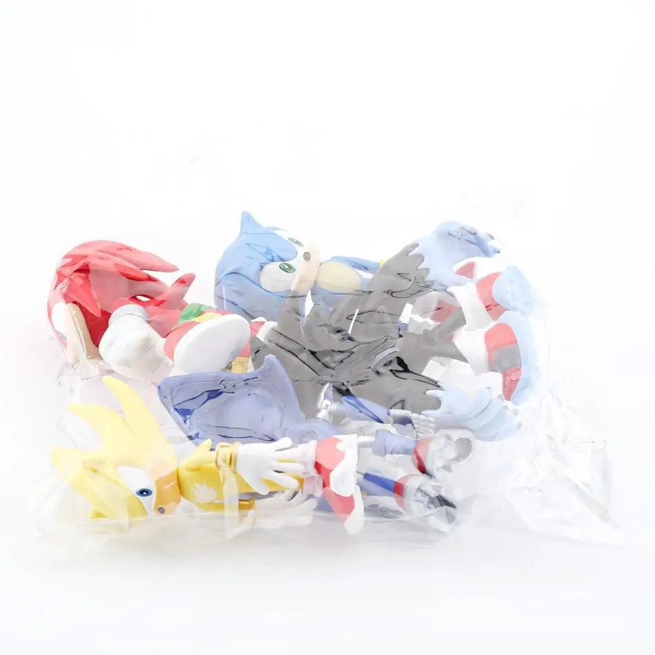 5pcs Set Cute Sonic PVC Character Toy Hedgehog Shadow Tail Figure 14cm Model