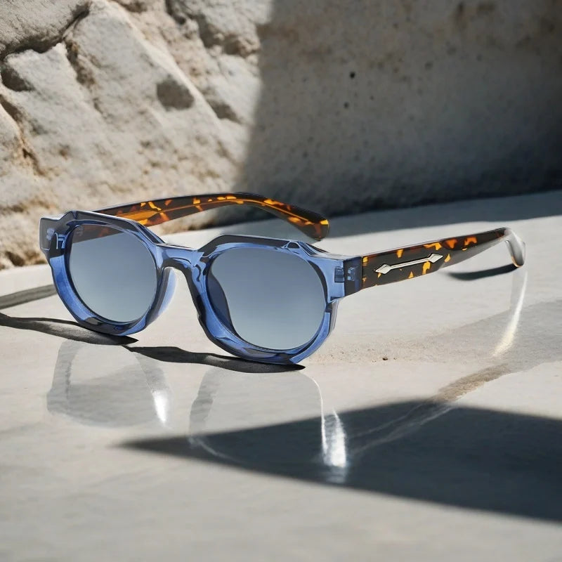 CATERSIDE Retro Punk Square Sunglasses Men Vintage Thick Frame High-Quality Women's Sun Glasses Party and Holiday Travel Eyewear