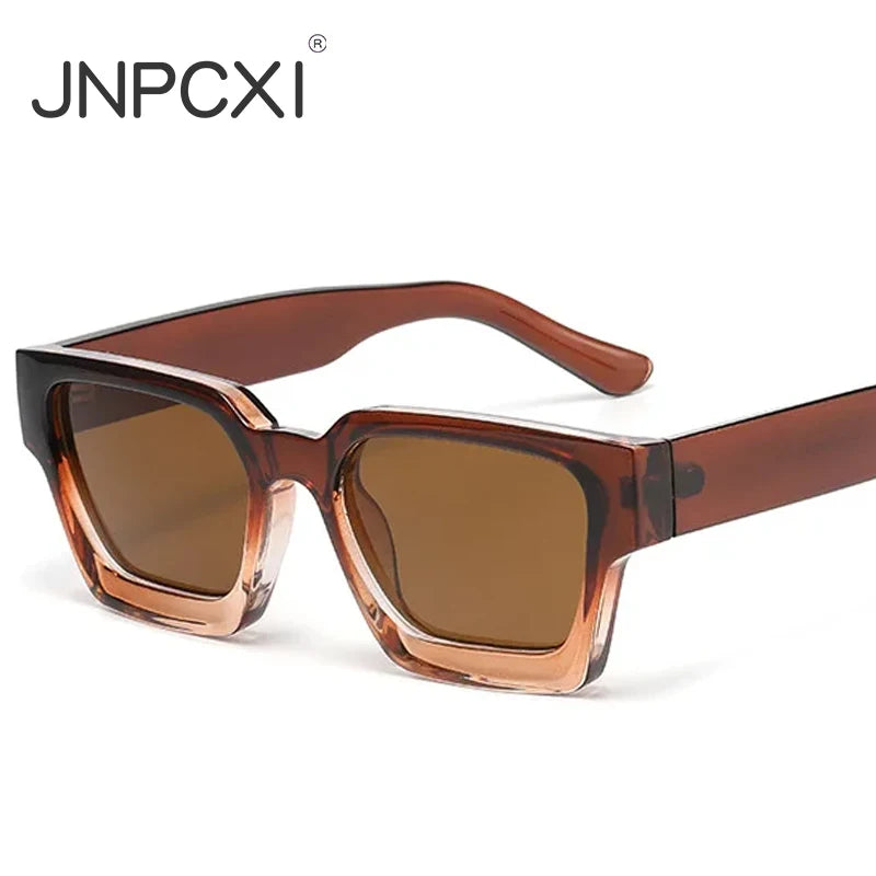JNPCXI New Color Ins Popular Women Square Sunglasses Retro Men Tinted Leg Shades UV400