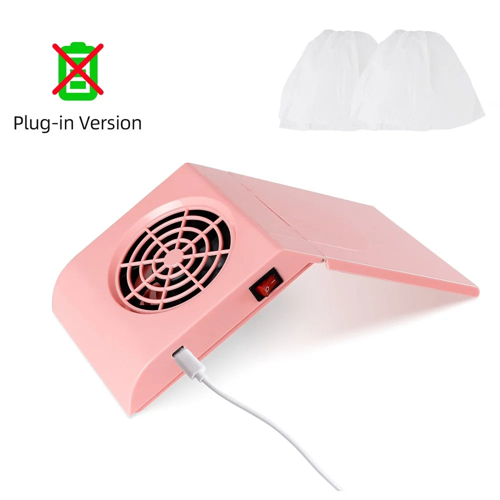 Wireless Nail Dust Collector Foldable Nail Dust Extractor Mini Rechargeable Nail Vacuum Cleaner Fan Nail Art Manicure Machine