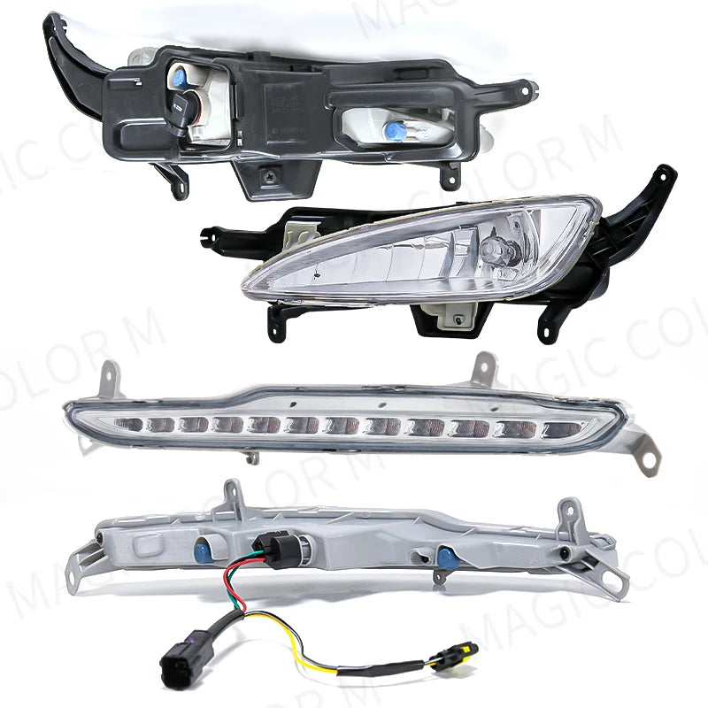 Fog Lamps DRL For KIA K5 Optima 2010 2011 2012 2013 Daytime Running Lights Auto Front Bumper Black Bezel Covers Car Accessories